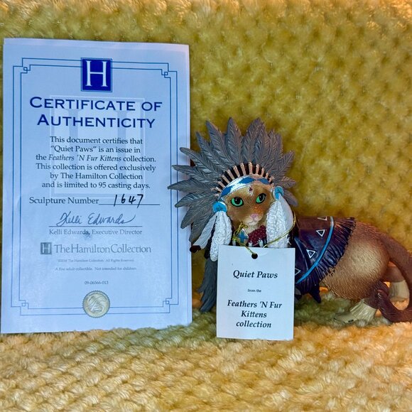 Hamilton Collection ~ Chief Runs with Paws ~ Feathers 'N Kittens series # 1647 - Picture 1 of 10